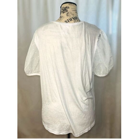 Sugar & Rose Women’s Size XL Puffy Sleeve Paris “True Love Forever” Graphic Top - Picture 4 of 10